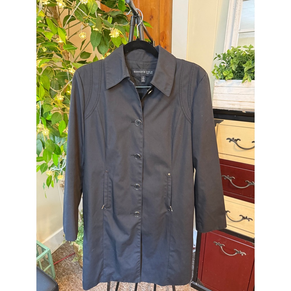 Kenneth Cole New York Single-Breasted Midi Coat Size Medium | Kenneth Cole